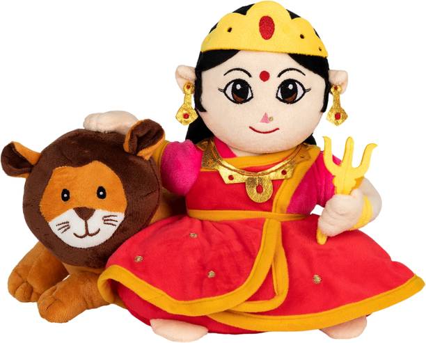 Panda's Box Mantra Chanting Musical Devi Durga Plush Toy, Toddler Toy, Unique Gift  - 28 cm
