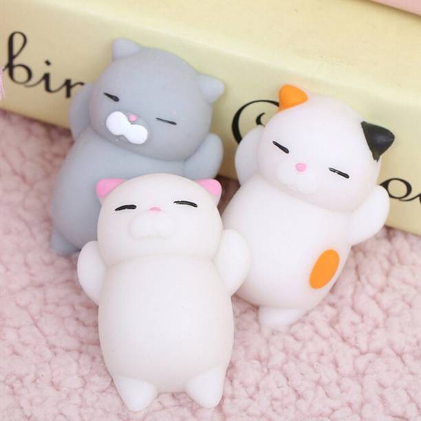 ANABGI ANAB GI Kawaii Slow Rising Squishy Squeeze Mini Cat Toy -Set of 3 Pcs  - 3 cm