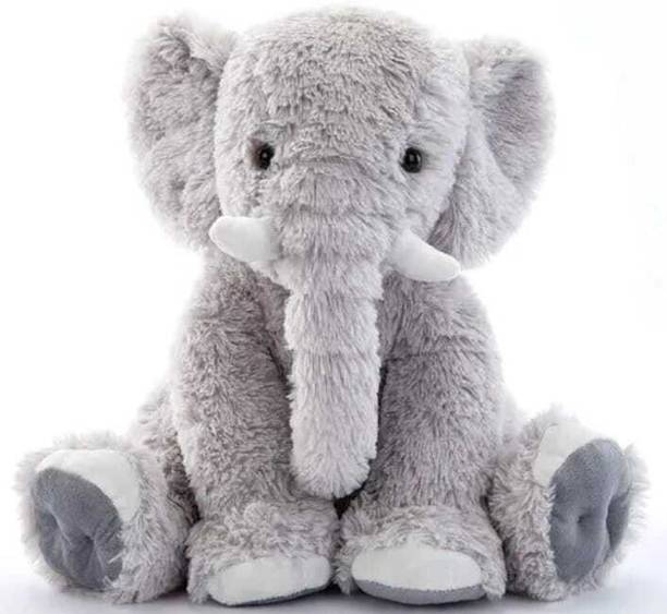 LEGAL LOVE Soft cute Grey sitting Elephant soft toy for kids gifts-35 cm (grey)  - 35 cm