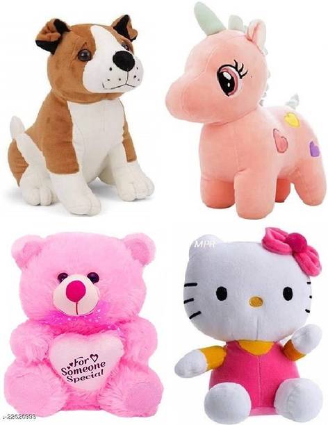 MPR ENTERPRISES Stuffed Soft Toy for Kids, Children Playing - 4 set  - 26 cm