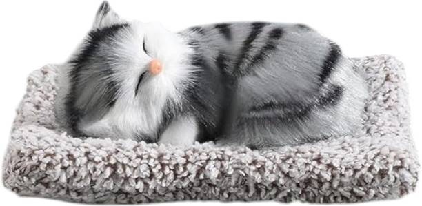 ShubhKraft Return Gift for Kids Party Sleeping Cat Multicolour Table Ornament (Pack of 1) - 14 cm
