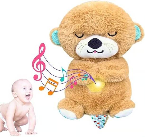 RQPFAB Glowing Music Education of Sound and Light Sleep Baby Put to Sleep Teddy Bears  - 25 cm