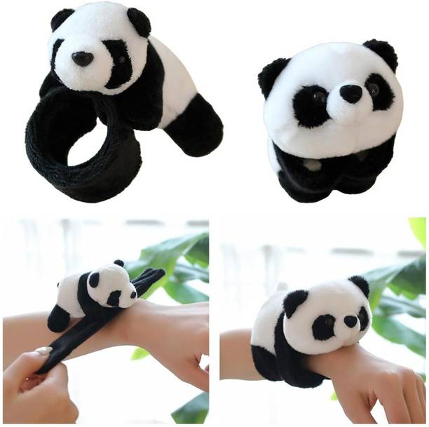 rcomena Panda Slap Bracelet Plush Toy | Cute Wrist Wrap Band  - 4 inch
