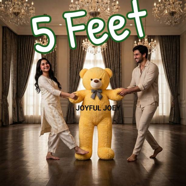 JOYFUL JOEY 5 Feet Giant Yellow Teddy Bear Soft Plush Toy for Kids and Adults Cute  - 152 cm
