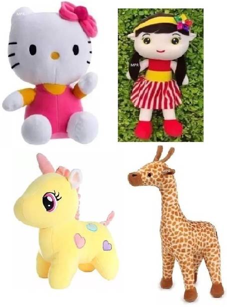 Anidhi Playing RedSofia,HelloKitty,Giraffe & Yellowunicorn Kids boys, girls teddy bear  - 26 cm