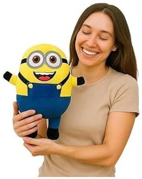 SRE Stuffed Toy Teddy Plush Toy, Yellow and Blue Uniform  - 30 cm