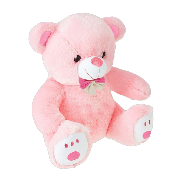 Webby Plush Cute Sitting Teddy Bear Soft Toys with Neck Bow & Foot Print,  - 35 cm