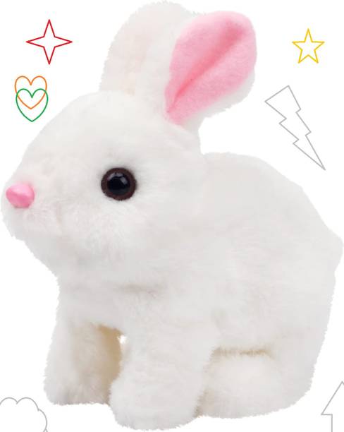 Bitline Hopping Walking Bunny Toy with Sounds Jumping Wiggling Ears - 7 cm