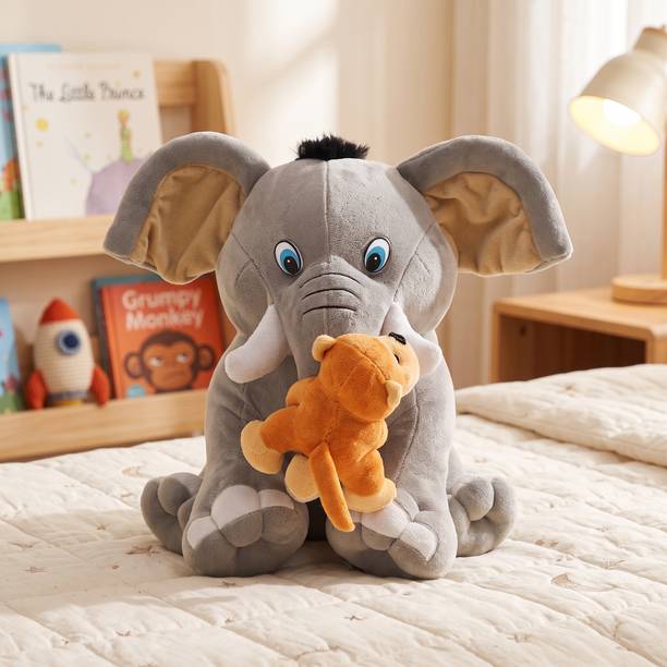 TeddyWallah Monkey Elephant Soft Plush Teddy | 35 cm Cuddly Stuffed Animal  - 35 cm
