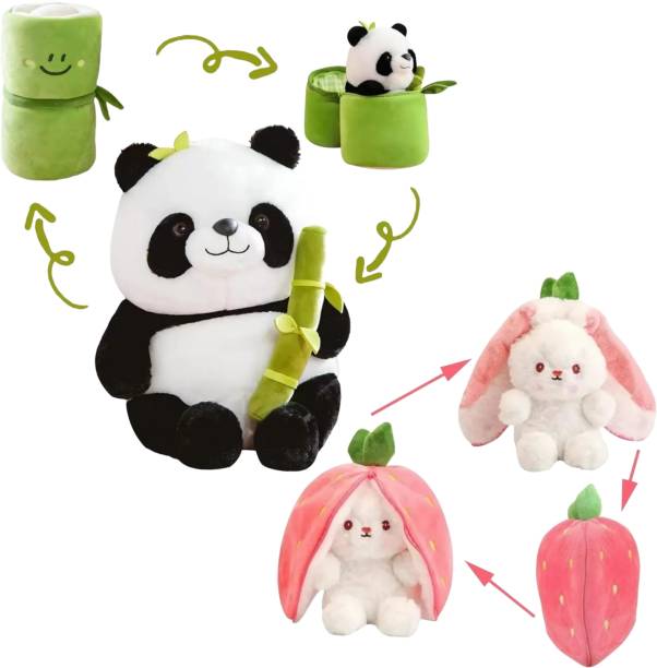 Buttercup Bamboo Panda Soft Toy And Bunny RabbitStuffed Animal  - 10 mm