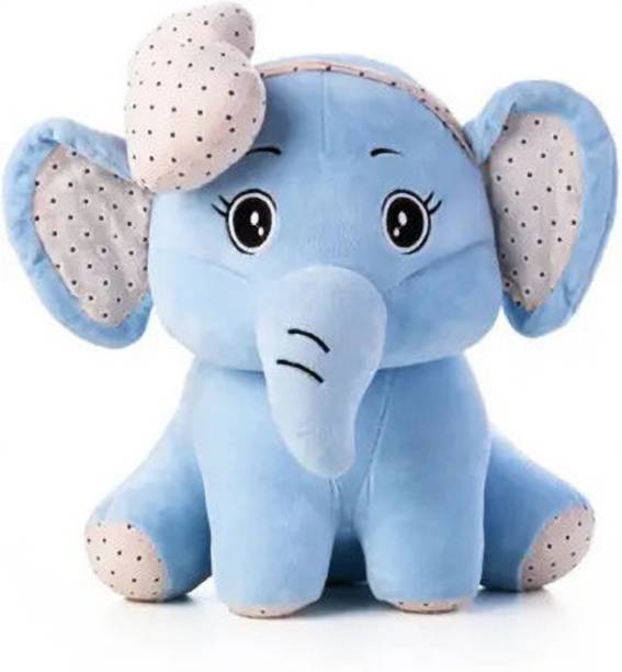 STYLE ART Styleart Blue Cute Elephant with Bow Plush Toy - 60 cm (Blue)  - 18 mm