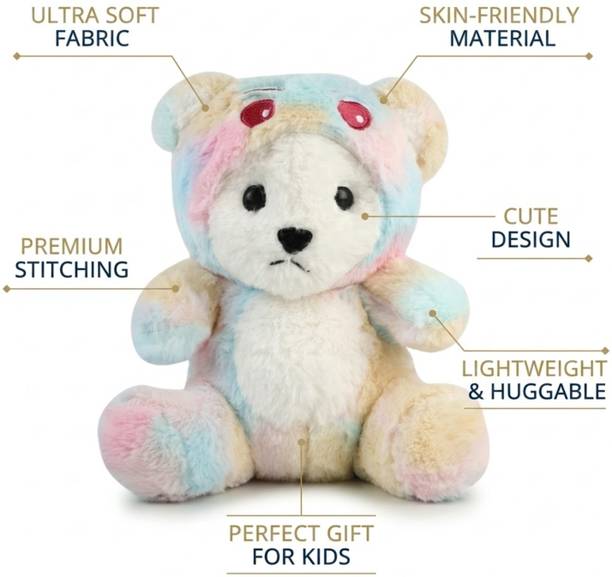 FLUFFO WORLD Cute Panda Soft Toy Multicolour Plush Teddy Bear for Kids Gift  - 35 cm