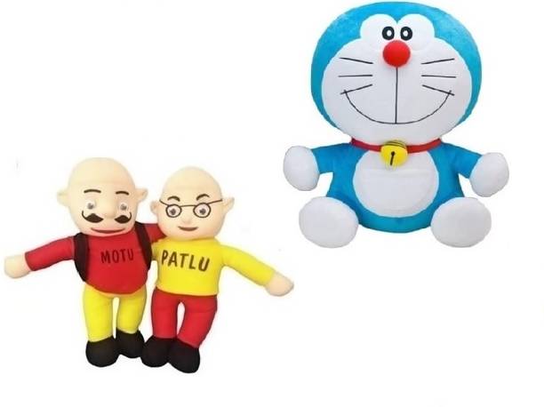 sai ji Cute Teddy Bear Doremon and Motu Patlu Combo for Kids  - 25 cm