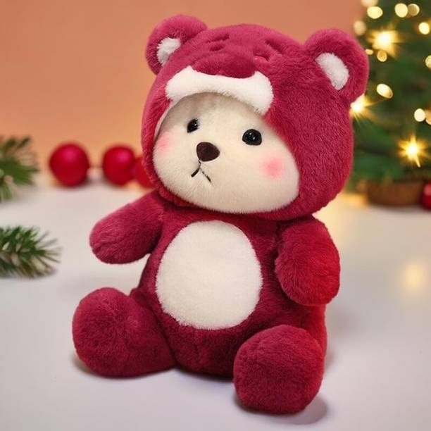 snuglystuff Cute Lena Teddy Bear, Removable Cap, Stuffed Toy for Kids Babies, Hoodie Bear  - 35 cm