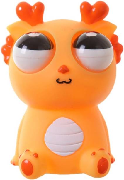 TTW Funny Dragon Pinch Dinosaur Toy-Squeeze Stress Relief Toys (Orange) - 11 cm