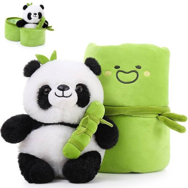 Teddyera Bamboo Panda Soft Toy, Sugar Can Storage Basket, Stuffed Animal Plush For Gift  - 30 cm