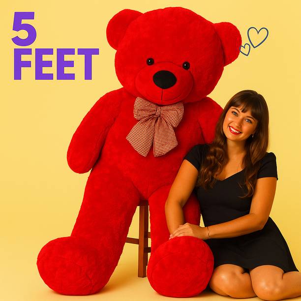 pandaabee LEGAL LOVE Giant Plush Red Teddy Bear 5 Feet Soft Toy Gift for Memorial & Love  - 153 cm
