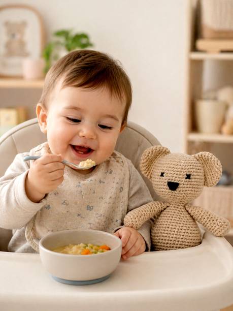 little ginnie Soft Toys For Kids | Handmade Crochet Bear Soft Doll | Ideal Gift for Babies  - 21 cm