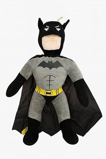 SRE Kids Black & Grey Melange Superhero Batman Soft Plush Toy  - 30 cm