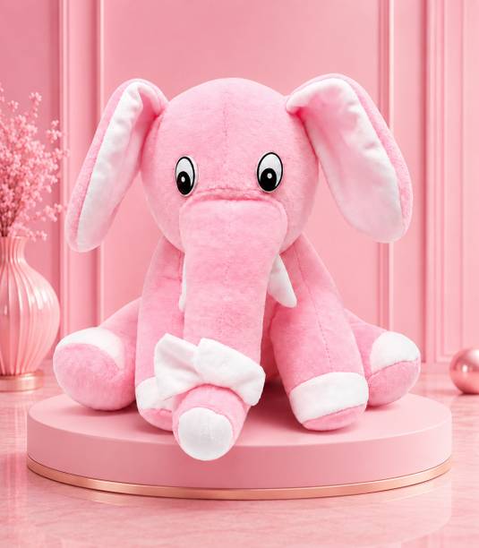 QYNIX 9 Inches Pink Elephant Plush Toy Soft Stuffed Animal for Kids & Babies  - 9 inch