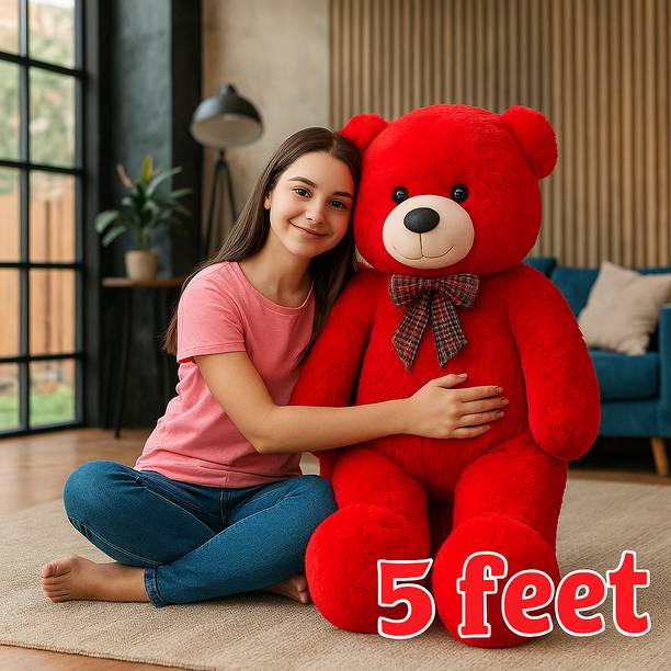 pandaabee LEGAL LOVE Plush Giant 5 Feet Red Teddy Bear Soft Stuffed Toy Birthday Gift  - 153 cm