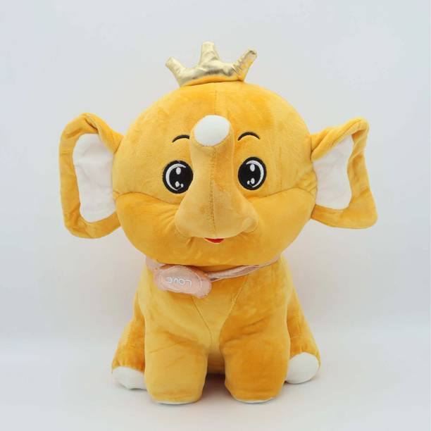 snuglystuff Crown Elephant, Stuffed Plushie, Soft Toys For Kids, Girls, Gifts, Kawaii Toys  - 40 cm