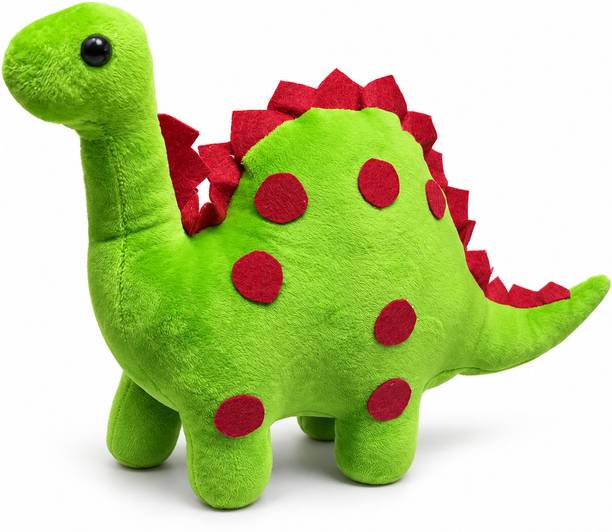Shintan Toys Dinosaur Soft Toy for Kids, Long Neck Plush Dino with Red Spikes & Spots  - 23 cm