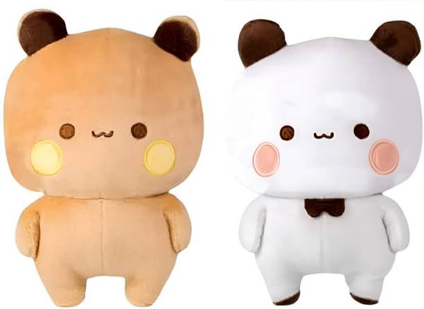 tinytotem Bubu Dudu Brown White Teddy Bear Soft Toy Gift for Kids,Girls,Girlfriend,Couple  - 30 cm