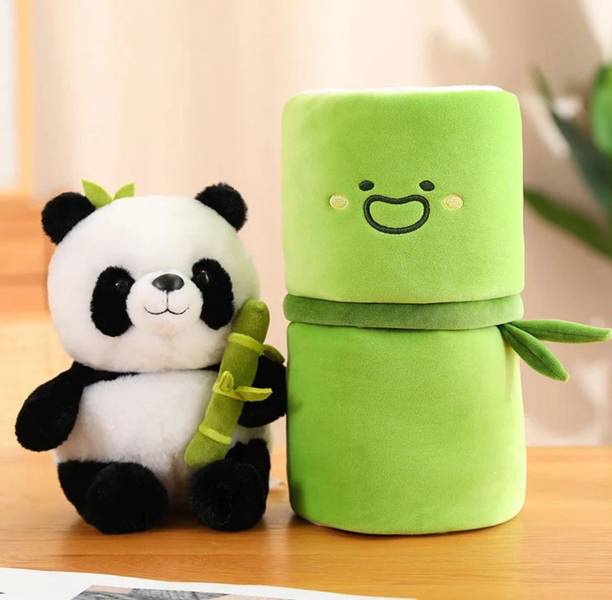 HELLOBEAR Trending Panda Soft Toy, Bamboo Panda Stuffed Toy for Girls, Kids, Birthday Gift  - 32 cm