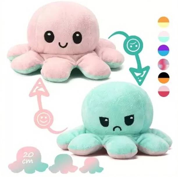 DRM Octopus Toy Flip Moody Happy Sad Angry Inside Out - 20 cm