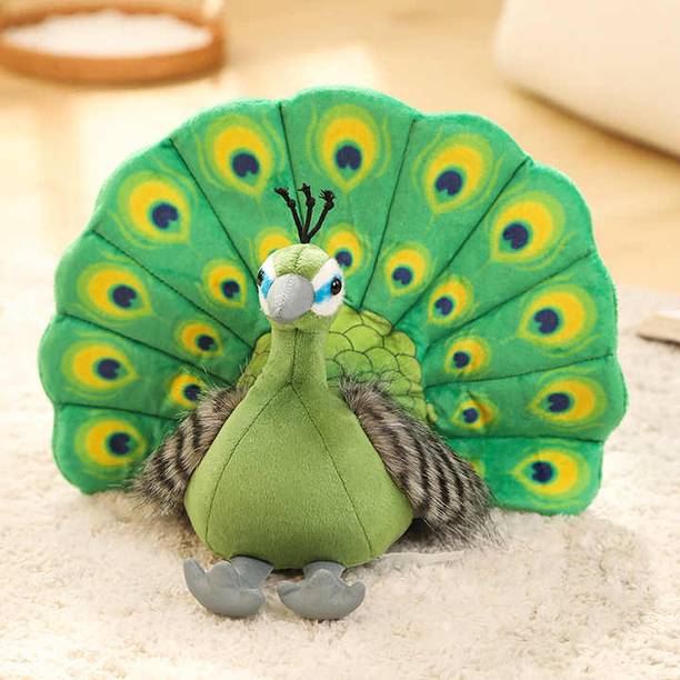 Daisy & Bubbles Baby Peacock Soft Toy Teddy - Gift and Home Décor - 30 cm