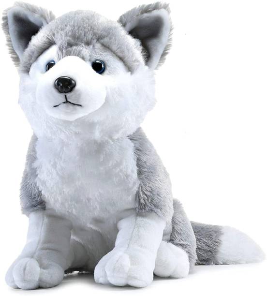 HELLOBEAR New-Big Size Plush Husky Dog Stuffed Animal Soft Toy, Gifts for Kids and Adult - 35 cm