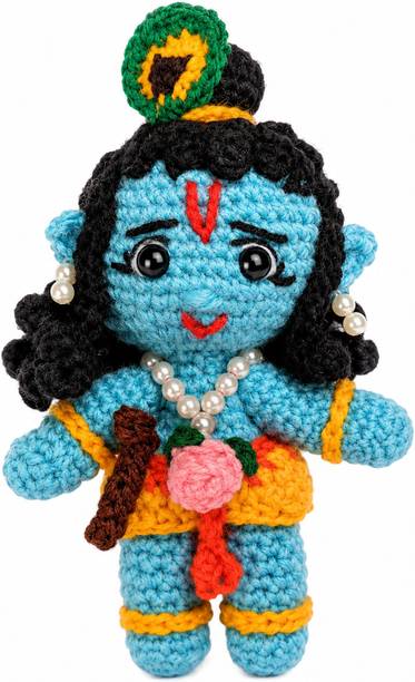 KushVibes Handmade Crochet Baby Krishna  - 17 cm