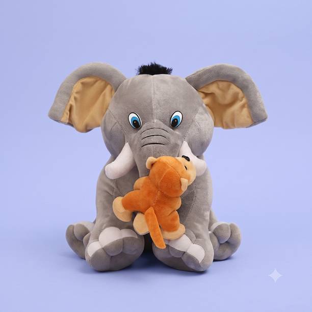 TeddyWallah 35 cm Monkey Elephant Plush Soft Toy | Cute Teddy Gift for Kids  - 35 cm