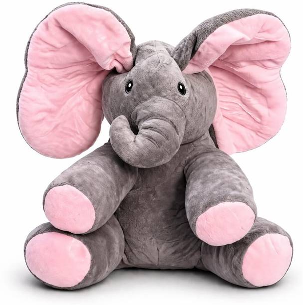Monex Stationery Peek a Boo Musical Elephant Plush Toy for Babies & Kids  - 30 cm
