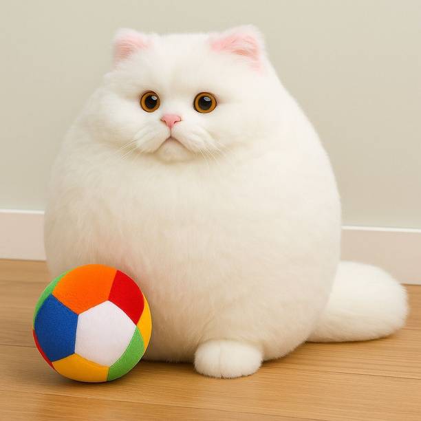 SARO Combo Soft Toy persian cat and Rattel Ball 12cm  - 30 cm
