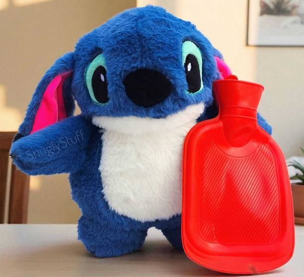 snuglystuff Stitch Teddy Bear Hot Water Bag for Soothing Relaxation and Period Cramp Relief  - 28 cm