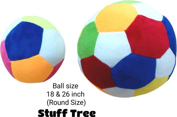 stuff tree Combo of 2 Soft Ball Multi color with perfect size for kids baby boys to play  - 18 cm