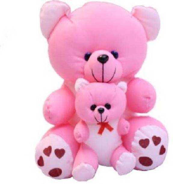 kartiktoys Original Mother Teddy Premium Quality,Non-Toxic Super Soft Plush Stuff Toys for kids - 30 cm (Pink) - 30 cm (Pink) - 30 cm