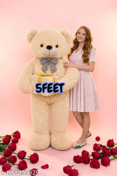 Krishna Creation 5 Feet cream Teddy Branded Long Soft Lovable Huggable Cute Giant  - 60 inch