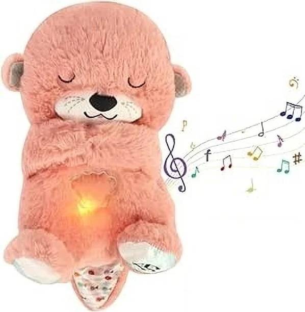 RQPFAB Baby Toy with Music, Sounds, Lights and Breathing teddy bear Motion  - 20 cm