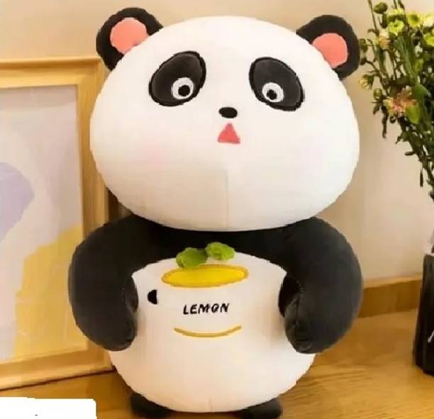 Anidhi Cute Panda Soft Toy Plush Toy for Kids Girls Birthday Gifts Lemon Panda -(Black)  - 25 cm