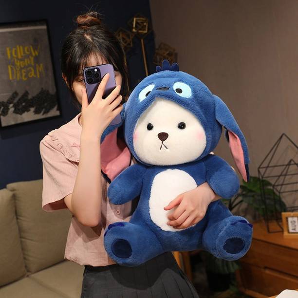 snuglystuff Removable Hooddie Teddy Bear Plushie Soft Toy For Girls, Gift, Kids, Plushie  - 45 cm