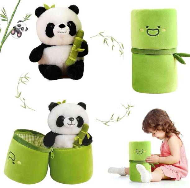 Bitsu Bobsu Panda in Bamboo Plush Toy for Kids, Girls  - 30 cm