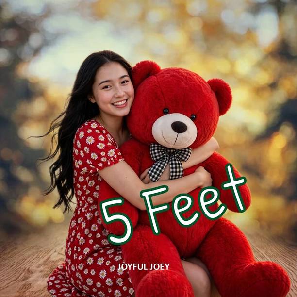 JOYFUL JOEY Luxury Red Teddy Bear Plush Toy 5 Feet for Hugging and Daily Comfort  - 60 inch