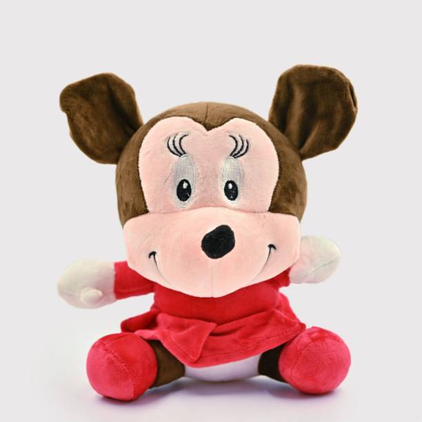 PLUSHJOY Mickey Mouse Soft Stuffed Plush Toy for Kids and Gift Toys - (24cm) Red  - 24 cm