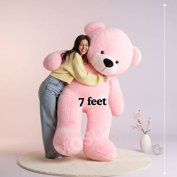 MOSU Cuddle King 7 Feet Giant Pink Teddy Bear Ultra Soft Premium Look  - 210 cm