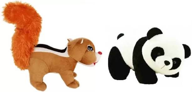 Nihan Enterprises Best Quality Stuffed Soft Squirrel and Panda toys for Kids  - 25 cm