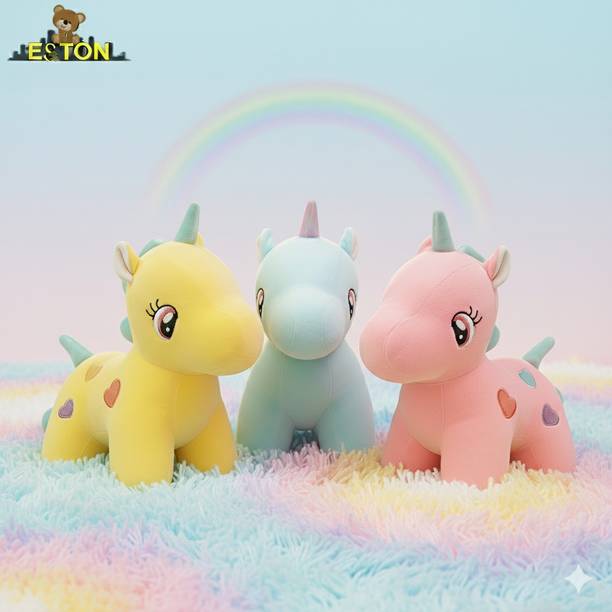 eston Combo Of Three Unicorn Soft and Stuffed Toys for Birthday Gift for Girls/Kids/  - 25 cm