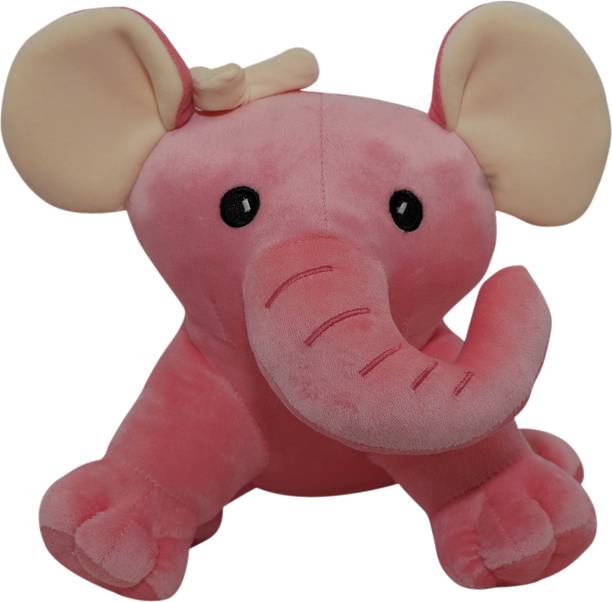 Hello Baby Bow Elephant Pink Plush Toy |Lovely plush toy|Stuffed plush toys gifts for kids  - 24 cm